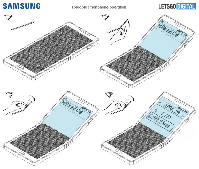 Опубликованы эскизы сгибающегося Samsung Galaxy X‍