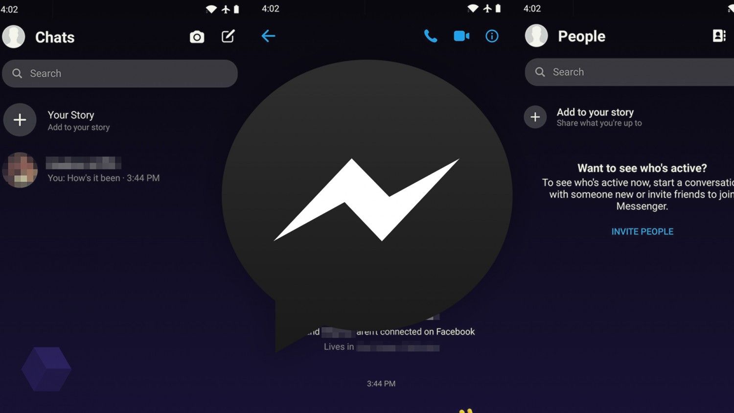 В Facebook Messenger внедрили тёмную тему