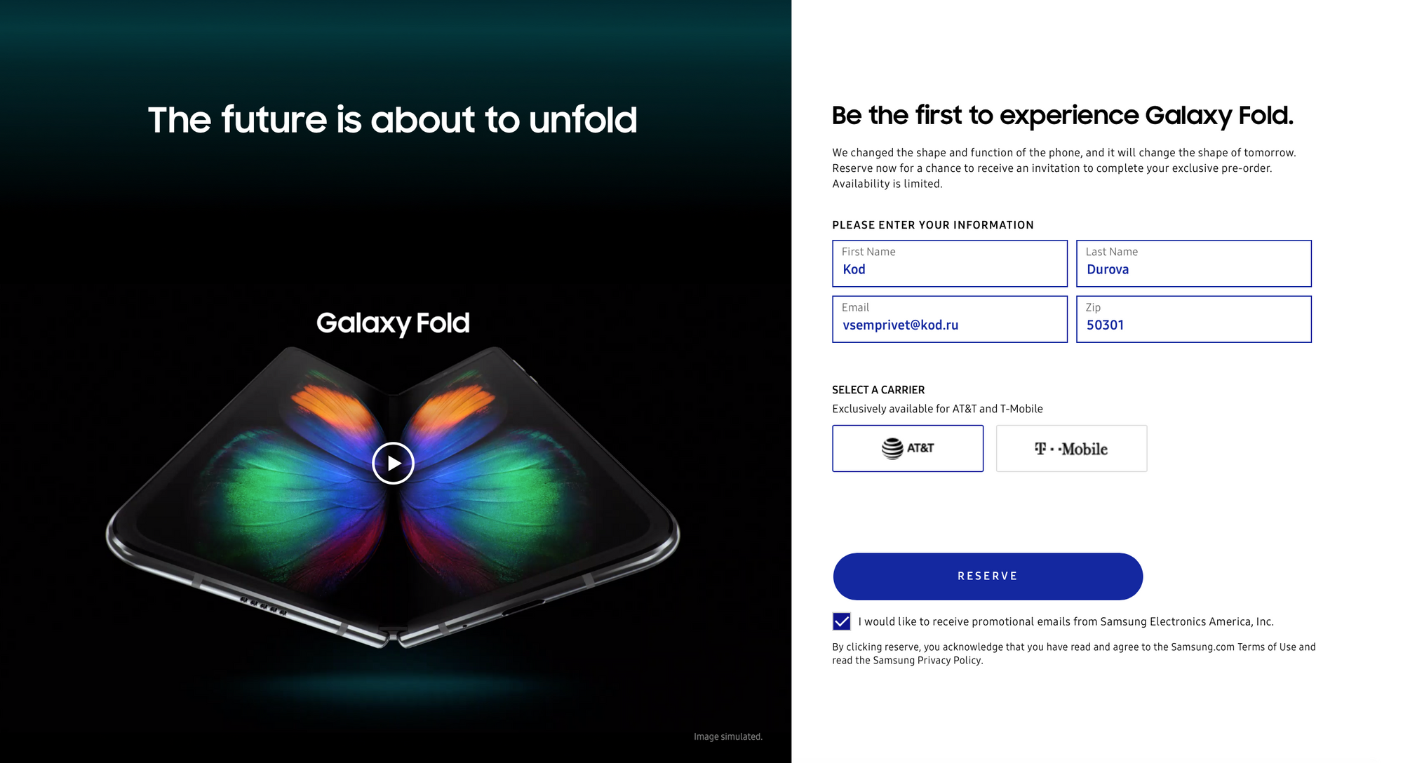 В США стартовал прием заявок от желающих предзаказать Samsung Galaxy Fold