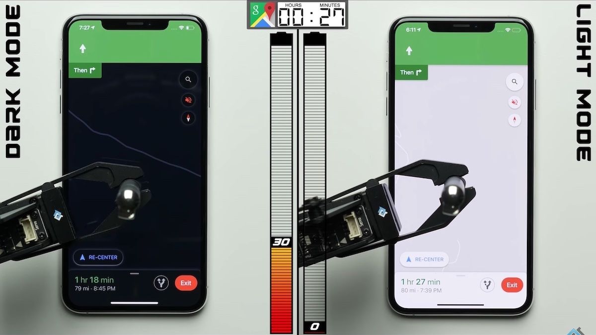 Доказано: темный режим на iPhone с OLED-дисплеями позволяет сэкономить до трети заряда
