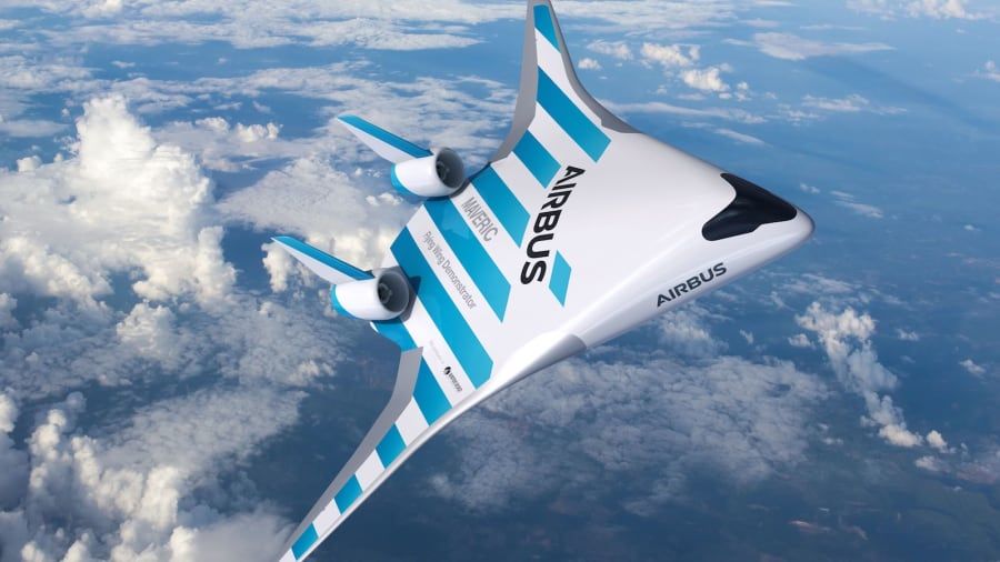 Airbus показала модель пассажирского самолёта со «смешанным крылом»