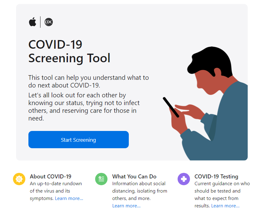 Apple представила приложение и сайт для информирования о коронавирусе