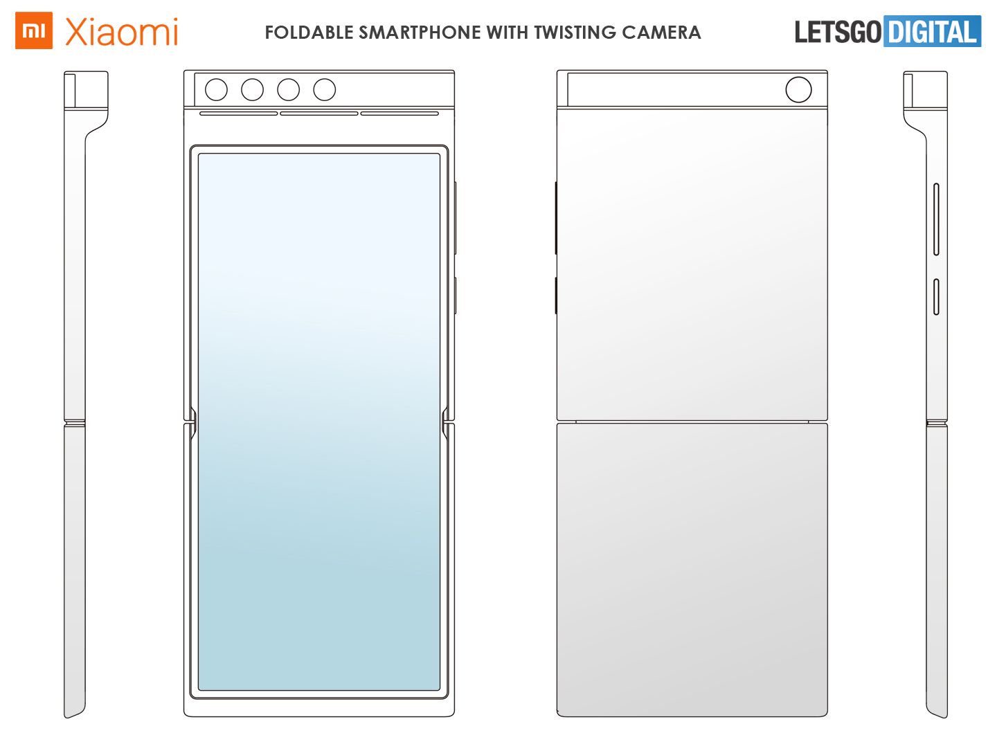 Xiaomi запатентовала  смартфон с гибким экраном и поворотной селфи-камерой