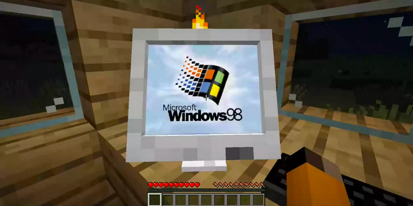В Minecraft теперь можно создать свой компьютер с Windows 98