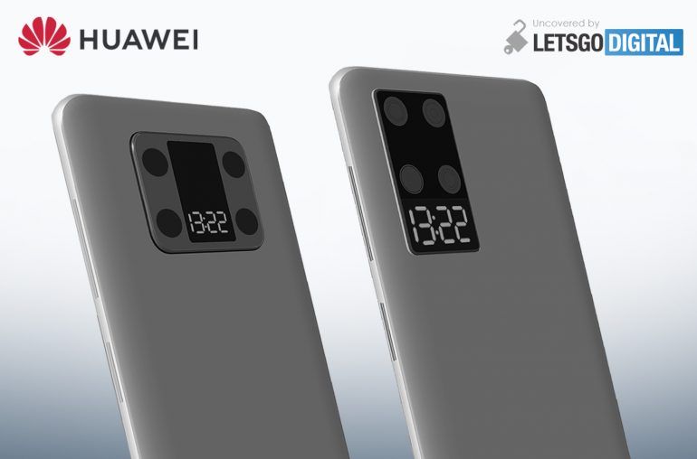 Huawei запатентовала смартфон с дополнительным дисплеем рядом с модулем камеры