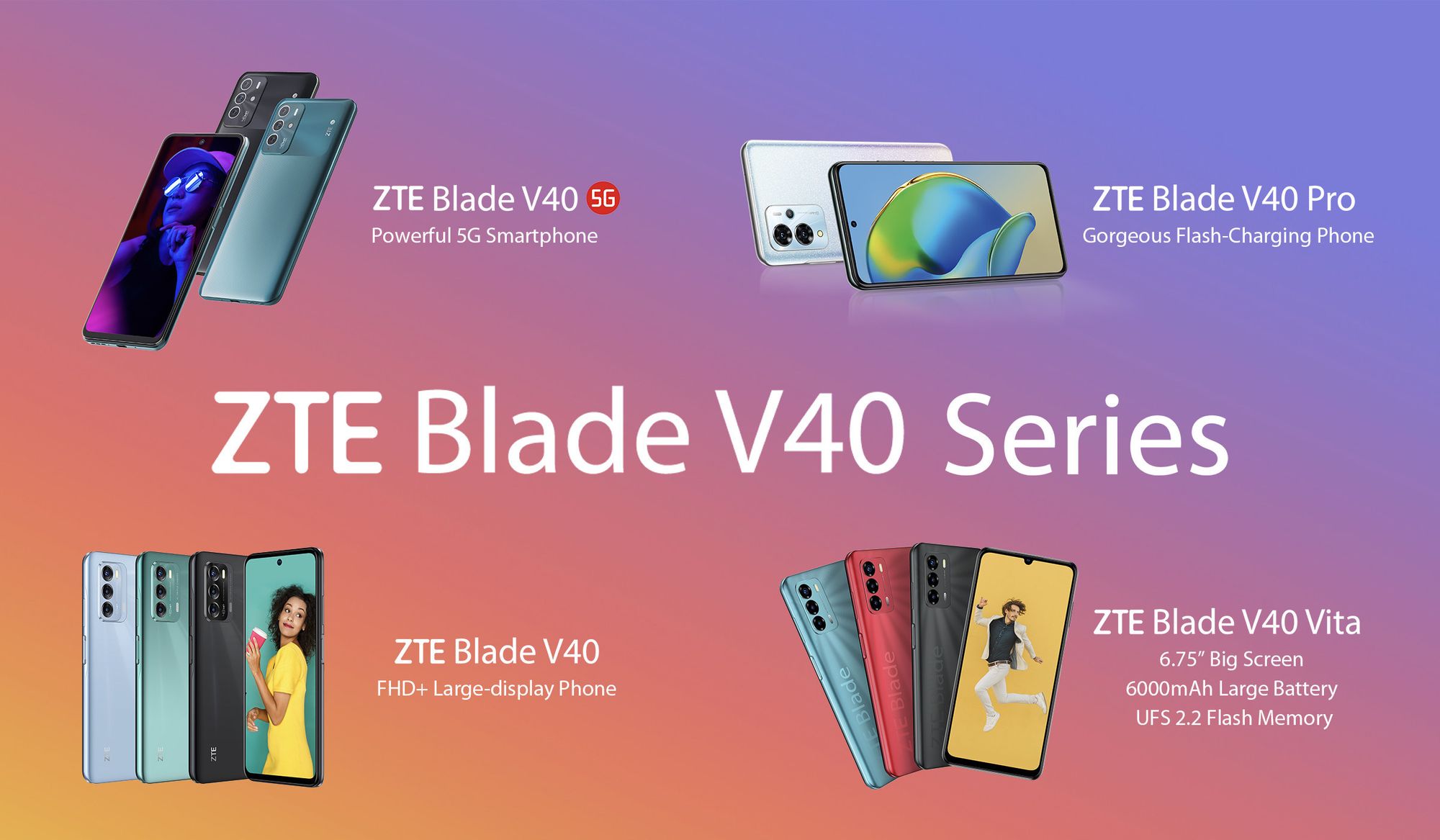 Линейка ZTE Blade V40: четыре новинки среднеценового сегмента