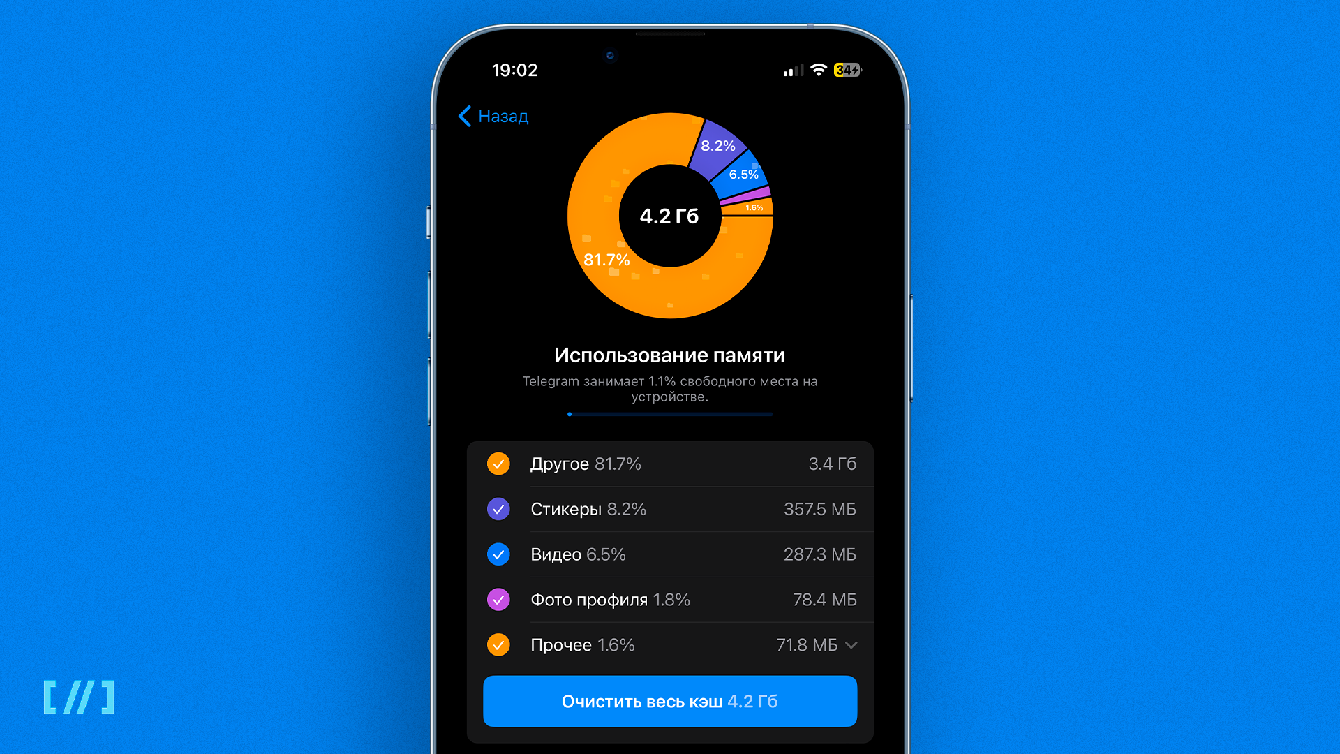 Telegram занимает много места? Есть решение