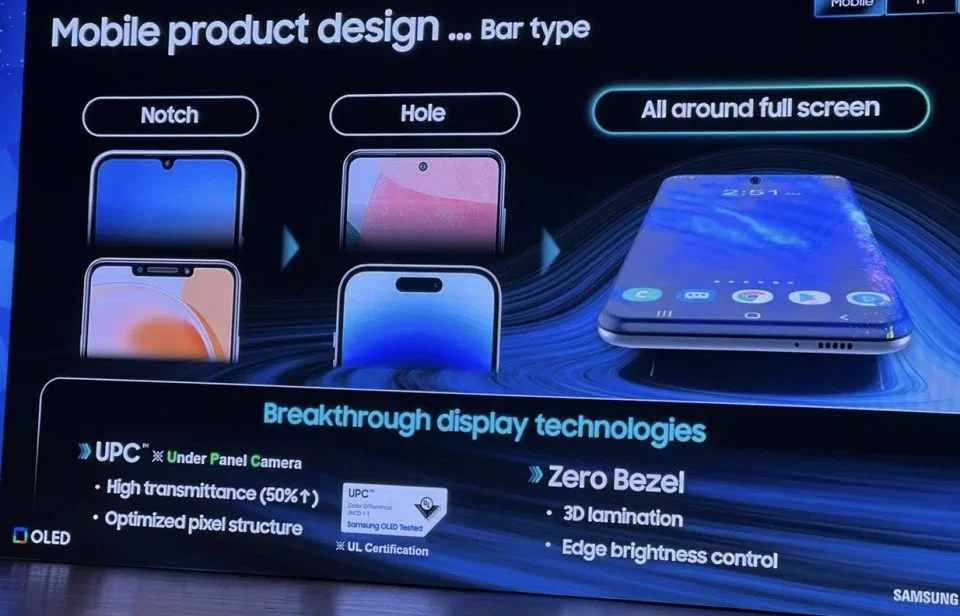 Samsung показала смартфон с экраном без рамок