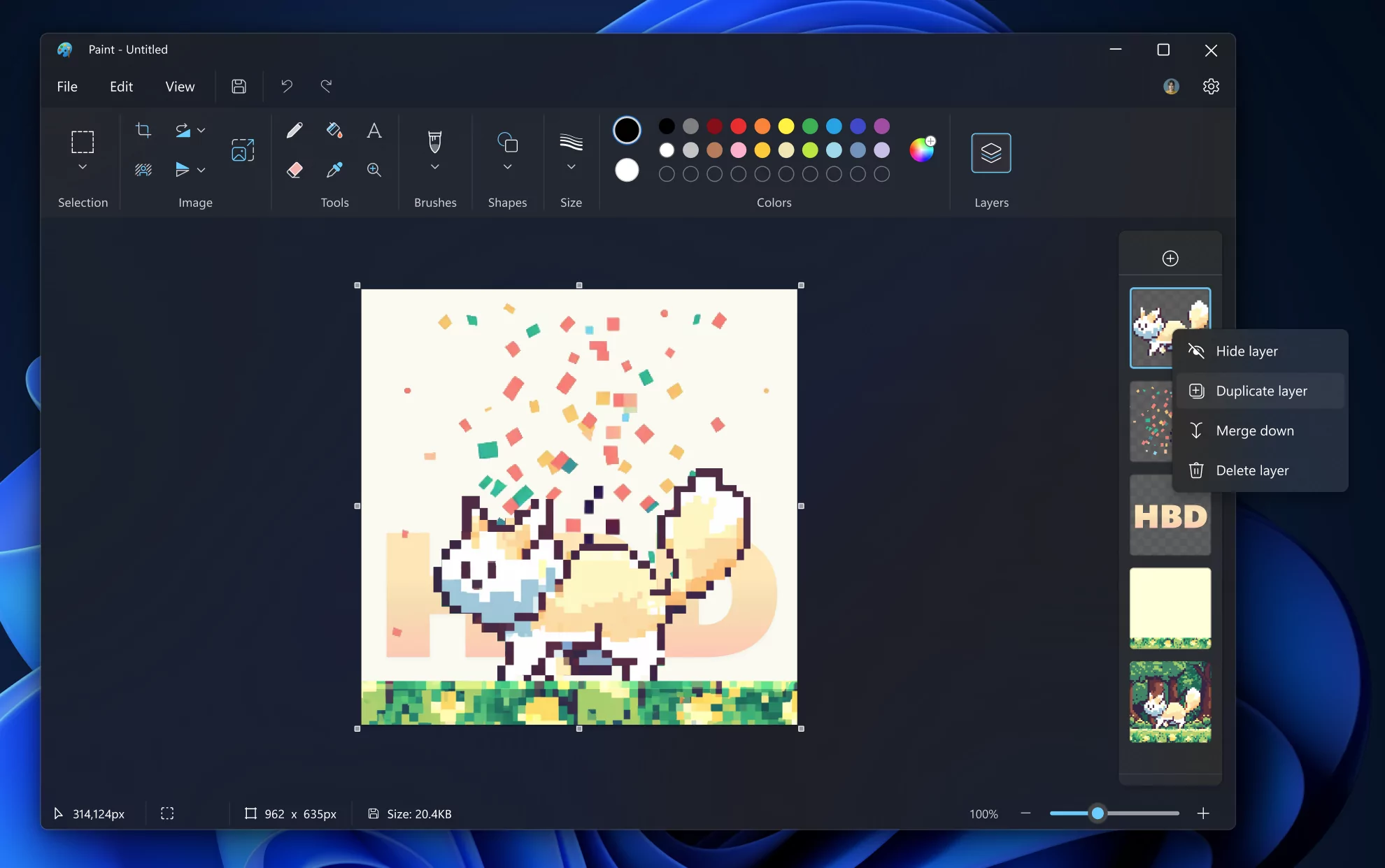 В Microsoft Paint появилась поддержка слоёв и прозрачности