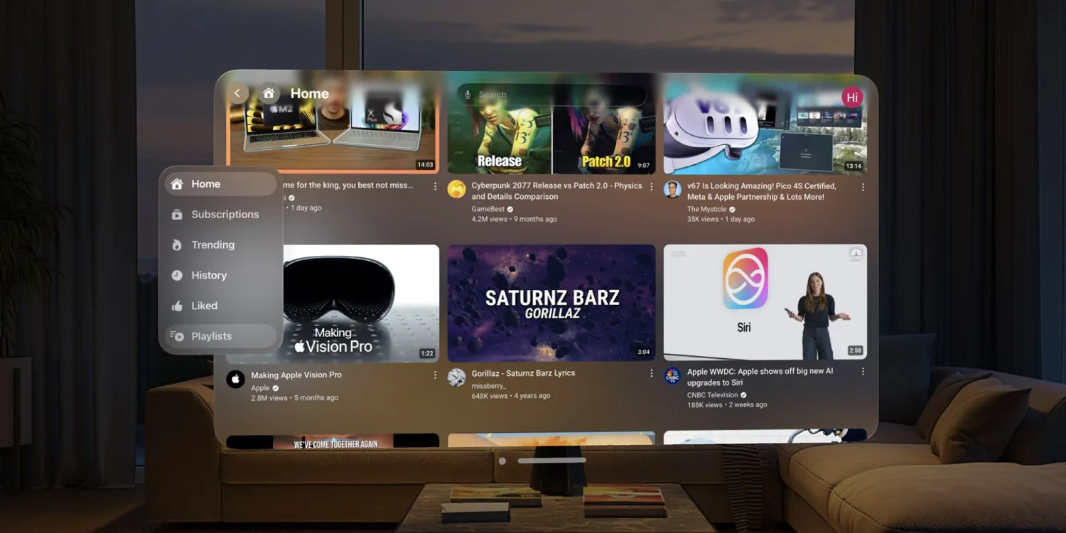 Альтернативный клиент YouTube на Apple Vision Pro удалили из App Store