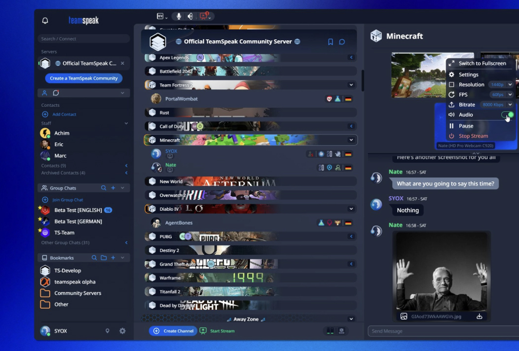 TeamSpeak обновился и получил редизайн в духе Discord
