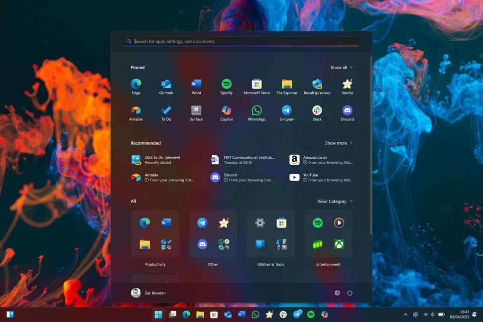 В Windows 11 появится обновлённое меню «Пуск»