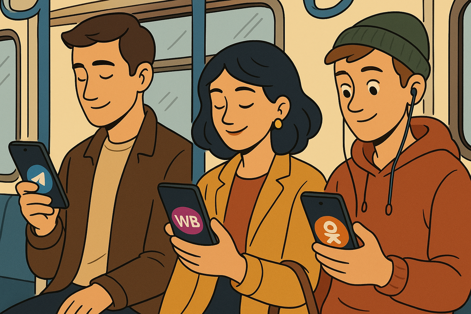 Аналитика: пассажиры Московского метро предпочитают Telegram, Wildberries и ОК