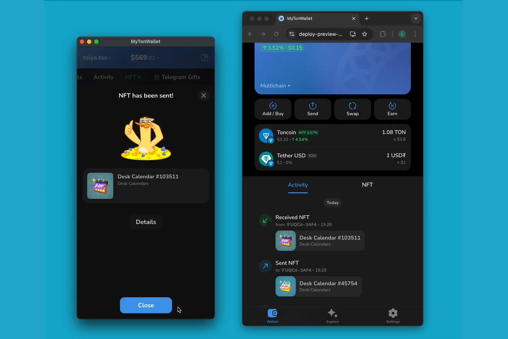 MyTonWallet достиг рекордной скорости отображения входящих переводов