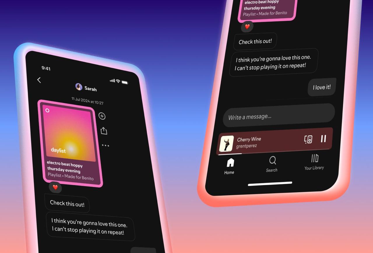 В Spotify появились личные сообщения