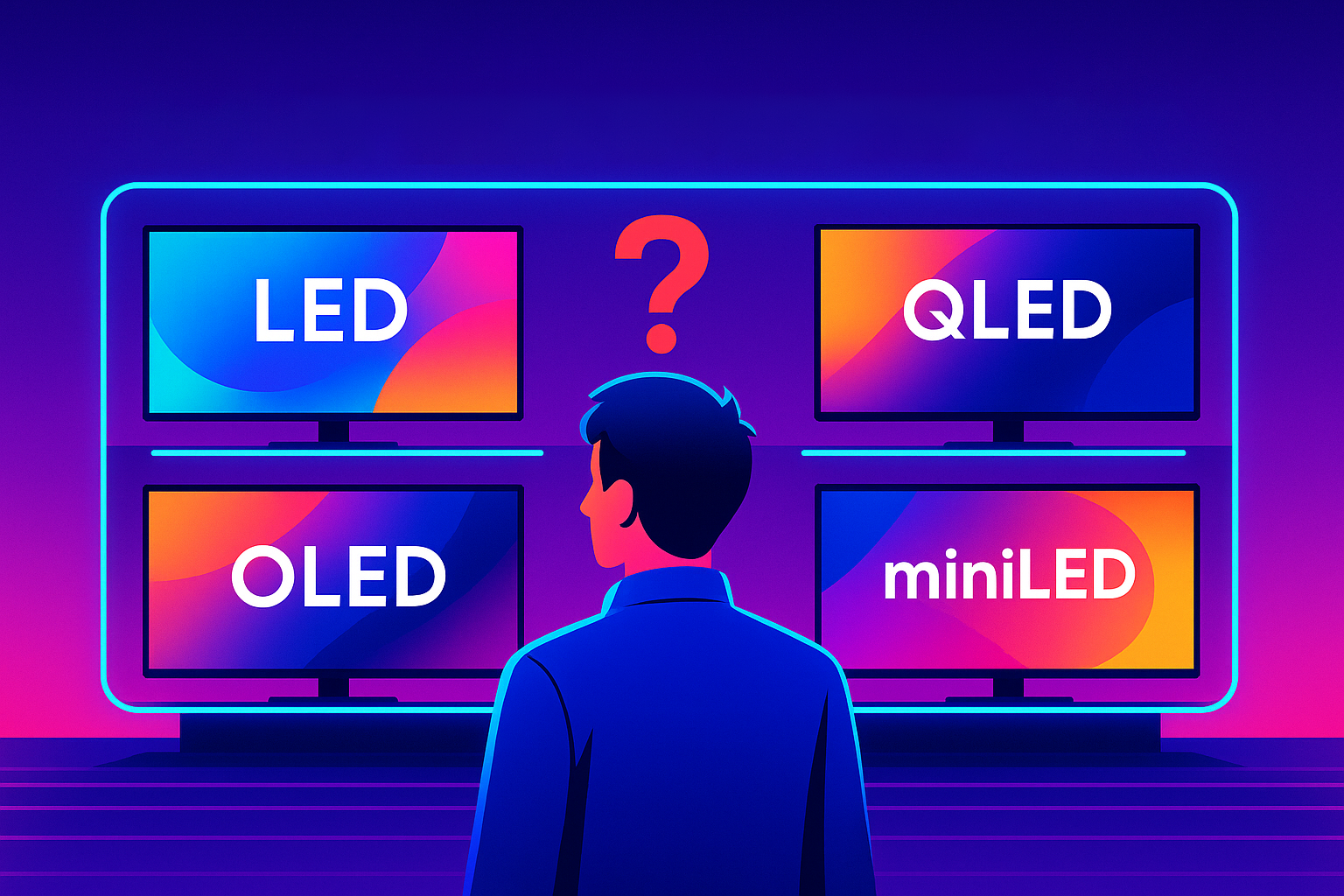 LED, QLED, OLED или miniLED? Полный гид по экранам телевизоров в 2026 году