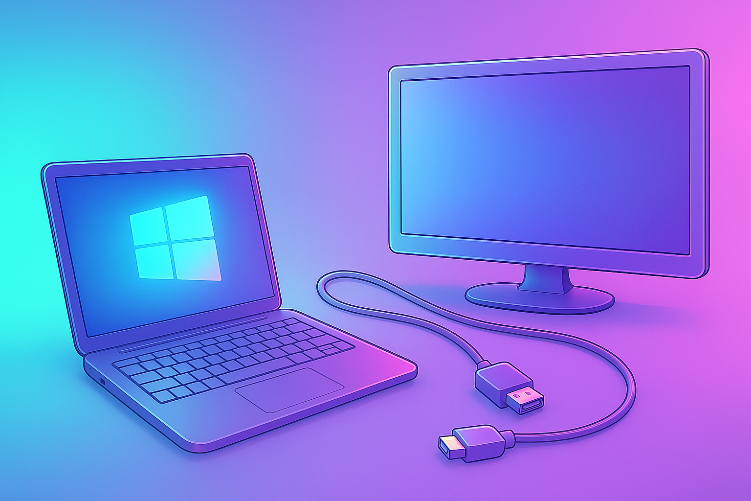 Как подключить ноутбук на Windows к телевизору